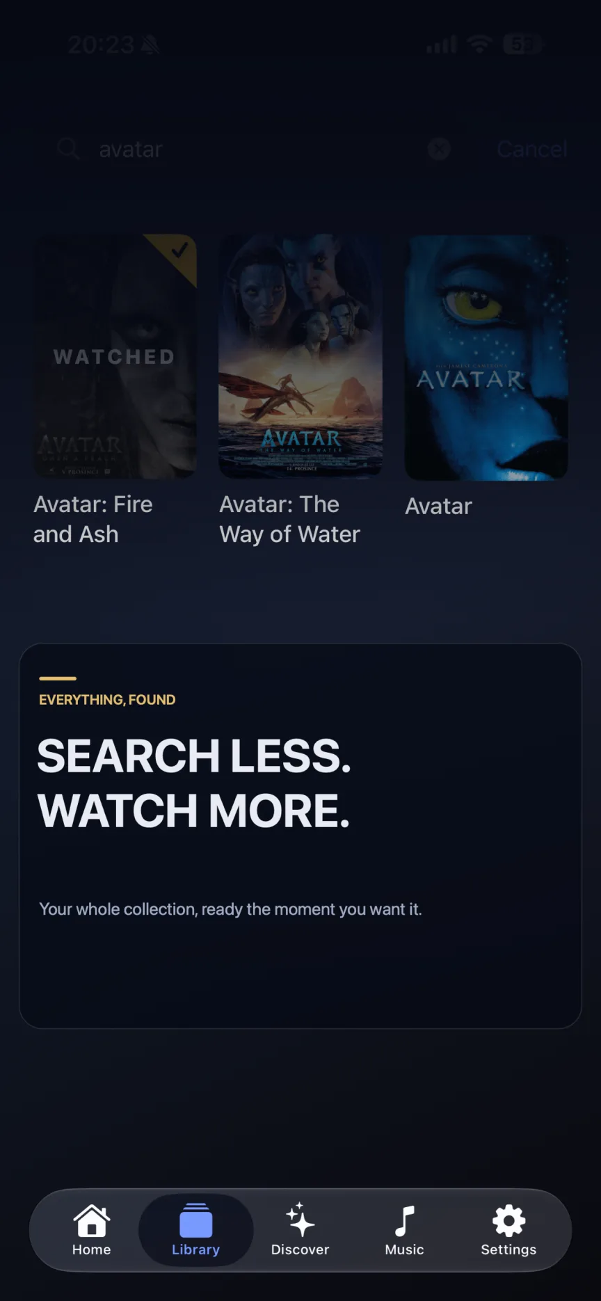 Aether search on iPhone